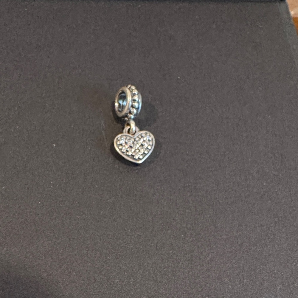 Pandora Silver Sparkly Heart Charm for Bracelet